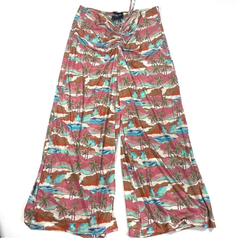 New Royalty By Maluma Printed Wide Leg Pants Size XXXL - Picture 2 of 8